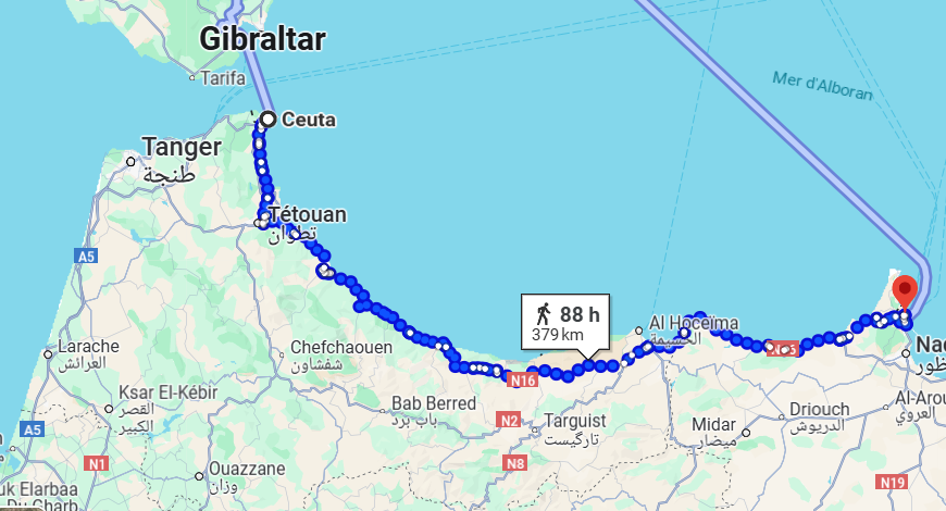 ceuta melilla google maps