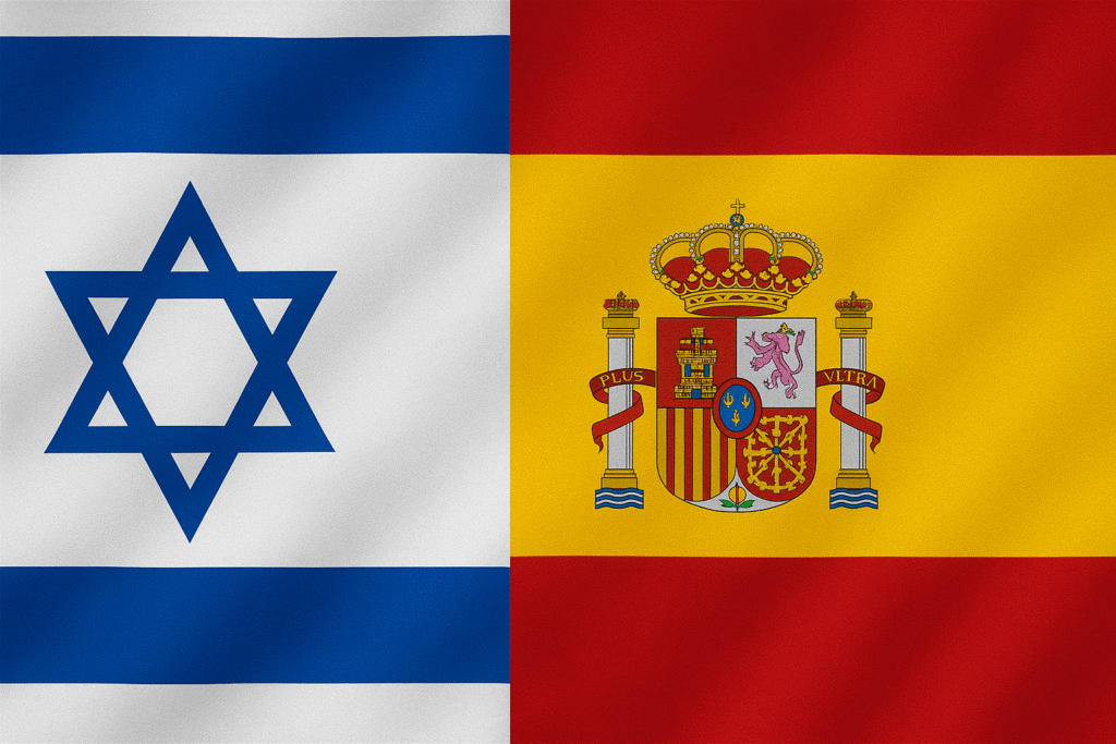Drapeaux d'Israël et d'Espagne