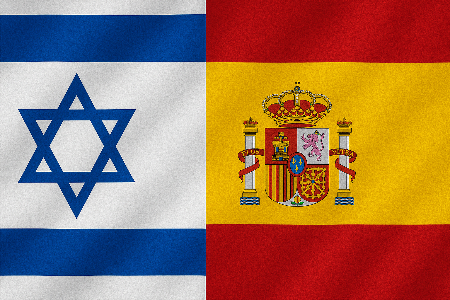 Drapeaux d'Israël et d'Espagne