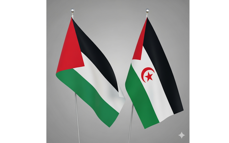 polisario palestine flags