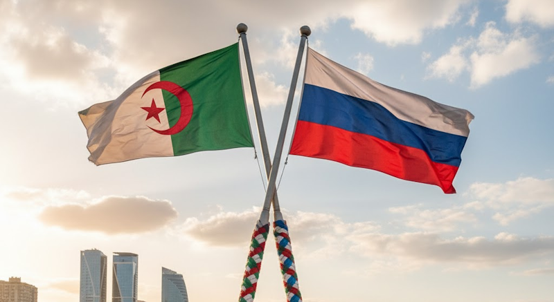 algérie russie flags