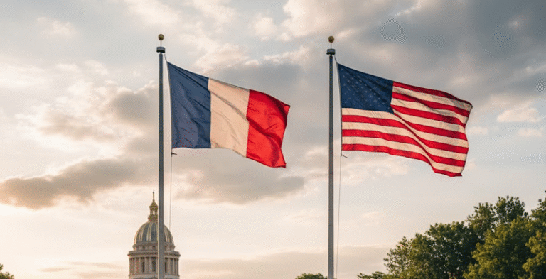drapeaux USA France