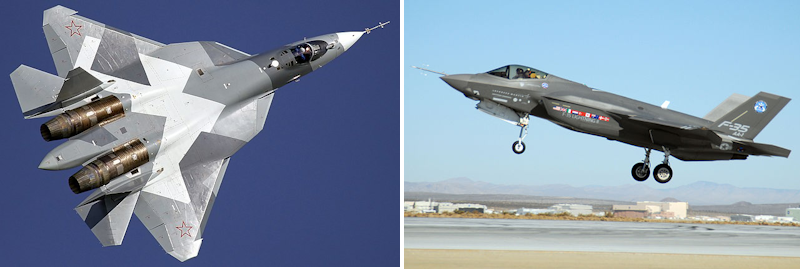 chasseurs furtifs f35 et su 57