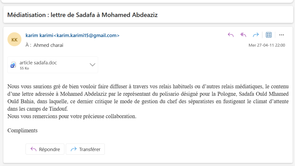 lettre Sadafa