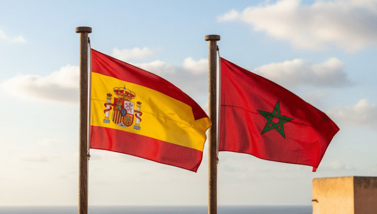 maroc espagne flags