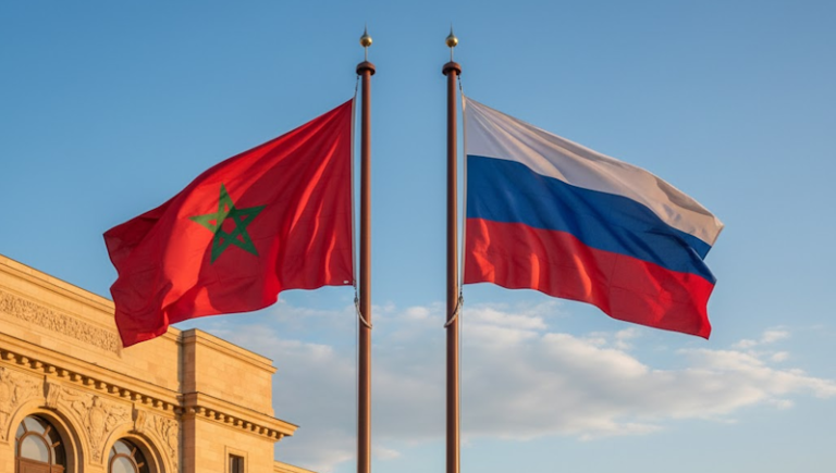 maroc russie flags