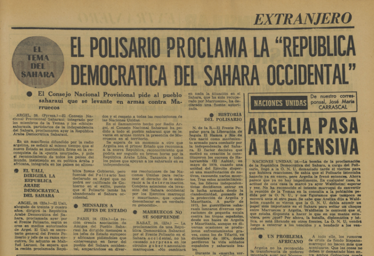 PROCLAMACION DE LA RASD DIARIO PUEBLO