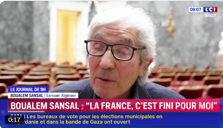 sansal c'est fini la france